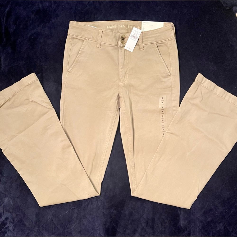 American Eagle Bootleg/Flared Khaki Pants